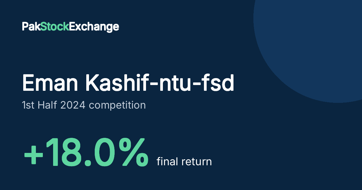 Eman Kashif-ntu-fsd: +18.0% final return in the 1st Half 2024 competition