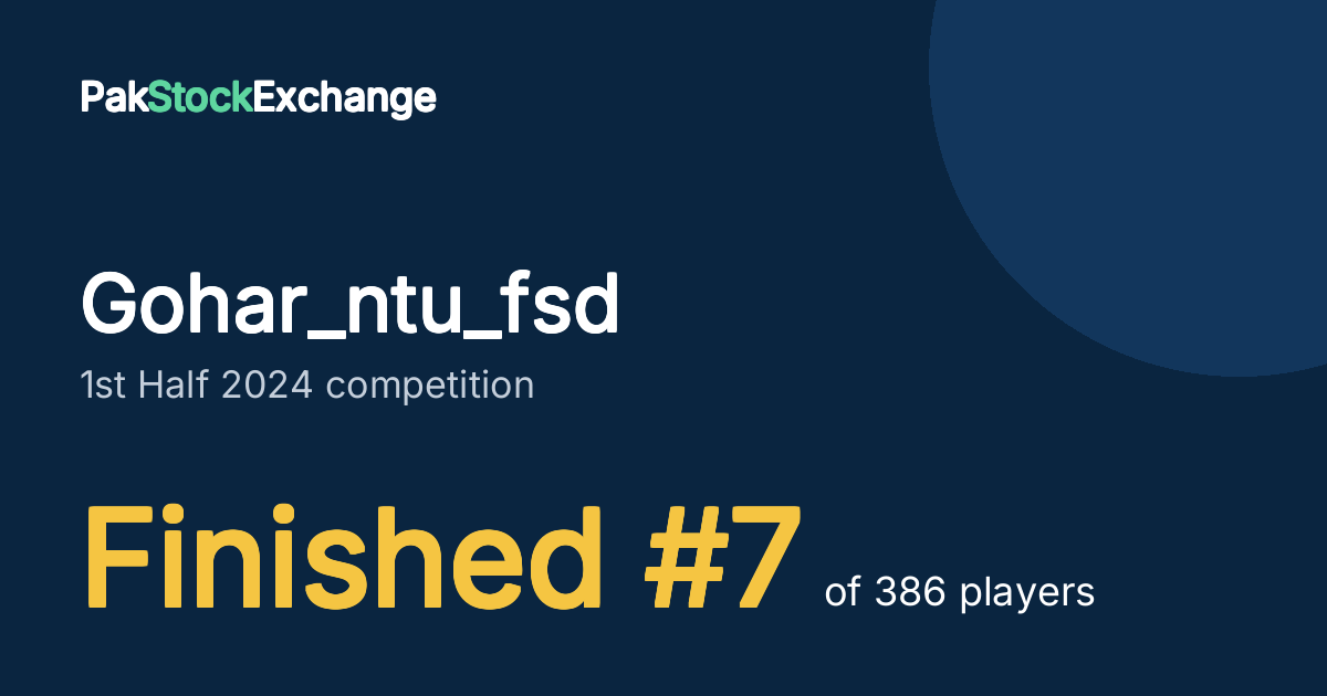 Gohar_ntu_fsd: Finished #7 of 386 players in the 1st Half 2024 competition