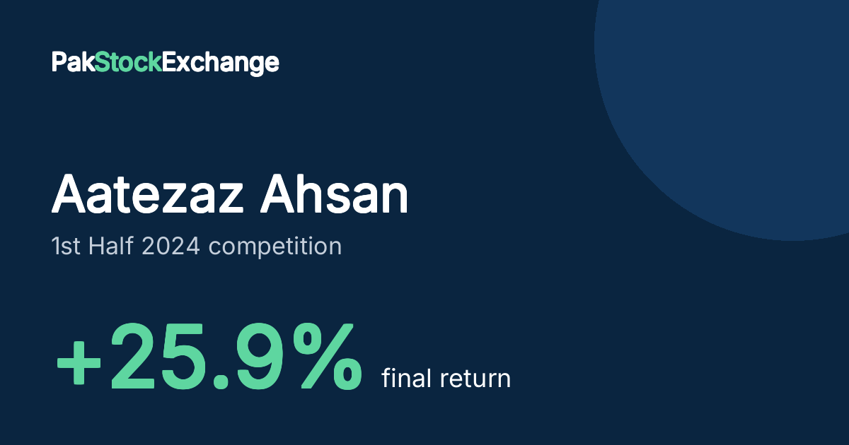 Aatezaz Ahsan: +25.9% final return in the 1st Half 2024 competition